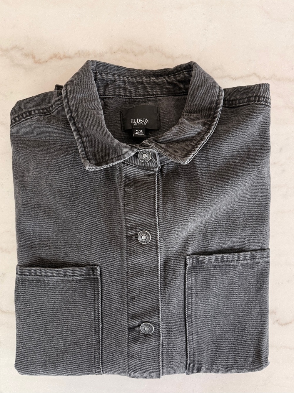 Hudson Charcoal Button-Front Denim Jacket